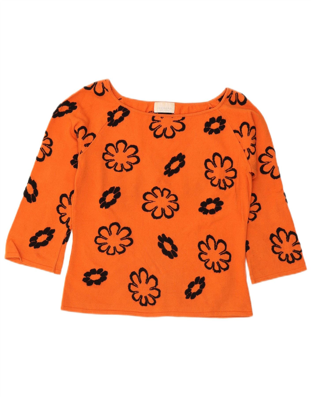 ICEBERG Top extragrande para mujer manga 3/4 IT 44 Viscosa floral naranja medio