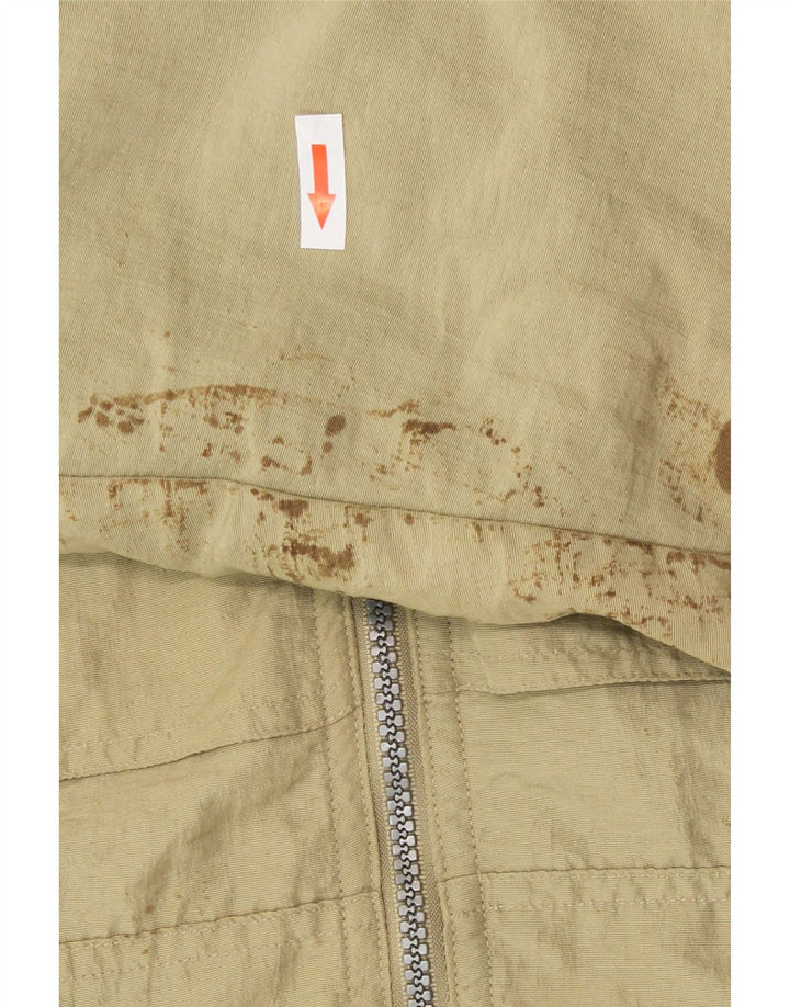 Diadora Chaqueta impermeable con capucha para hombre ES 38 Medium Caqui Poliamida