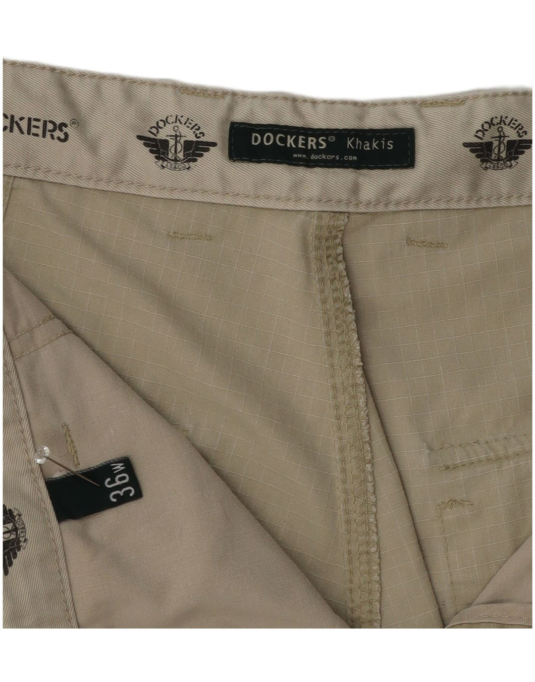 Dockers Pantalones cortos tipo cargo Khakis para mujer W36 Large Khaki Check