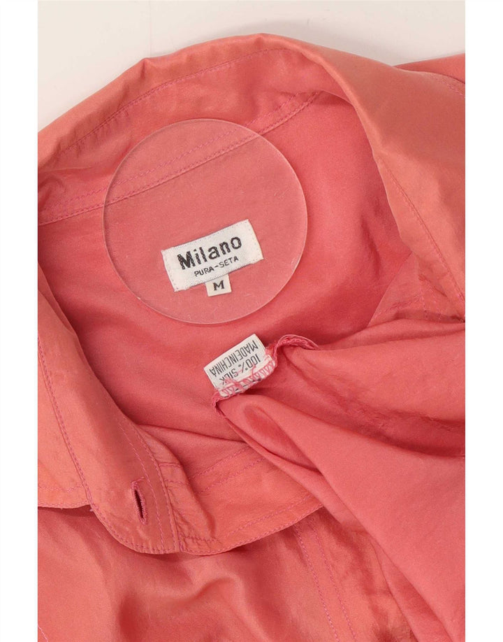 milano Camisa de manga corta para hombre Seda rosa mediana