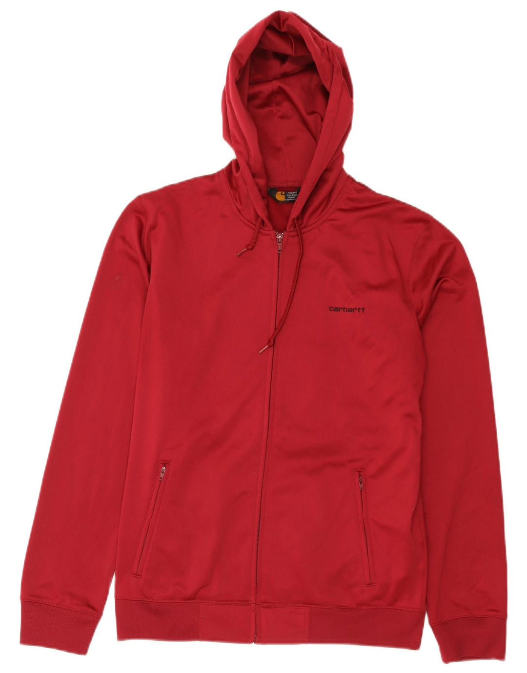 Carhartt - Sudadera con capucha y cremallera para mujer, talla 40, poliéster rojo grande