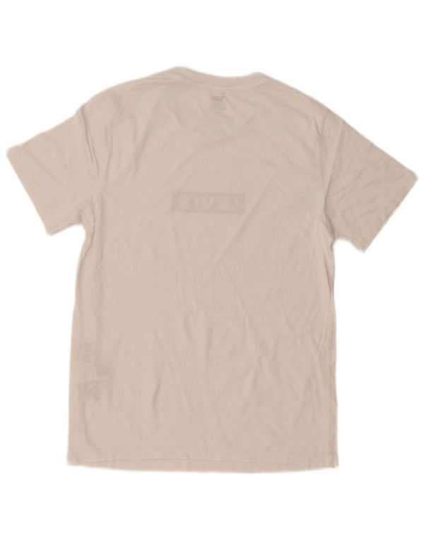 Levi's Camiseta gráfica para hombre Top Small White Cotton
