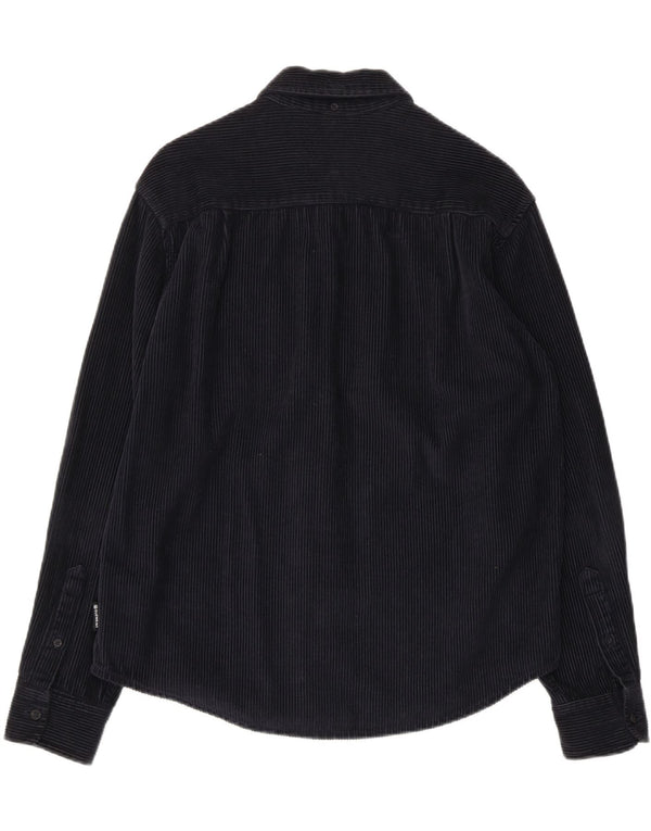ELEMENT Mens Corduroy Shirt Small Navy Blue Cotton