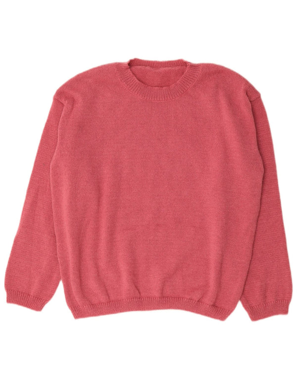 Vintage mujer cuello redondo jersey suéter Reino Unido 14 rosa grande