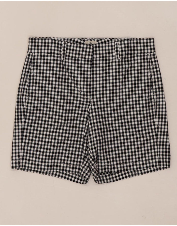 J. CREW Pantalones cortos chinos para mujer US 6 Medium W30 Algodón de cuadros negros