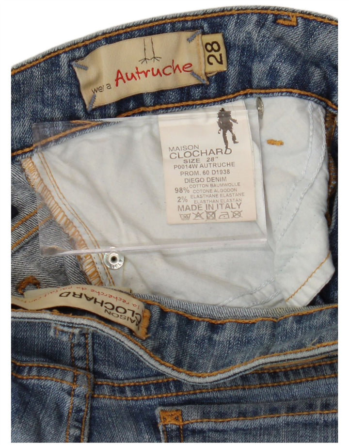 MAISON CLOCARD Vaqueros ajustados para mujer W28 L29 Algodón azul