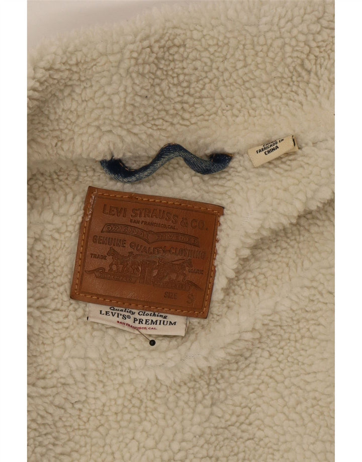 Levi's Chaqueta vaquera Sherpa para hombre Reino Unido 36 Algodón azul pequeño
