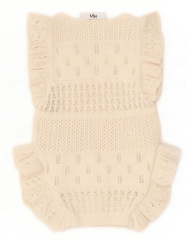 Zara Mujer Crop Vest Tank Top UK 8 Small Beige Poliéster