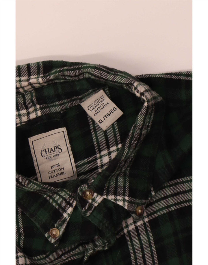 Chaps Camisa de franela para hombre XL Algodón a cuadros verde