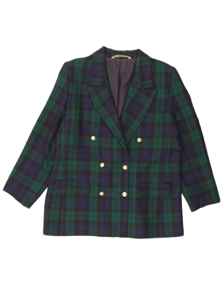 Marks & Spencer Chaqueta tipo blazer con doble botonadura para hombre UK 44 2XL Green Check
