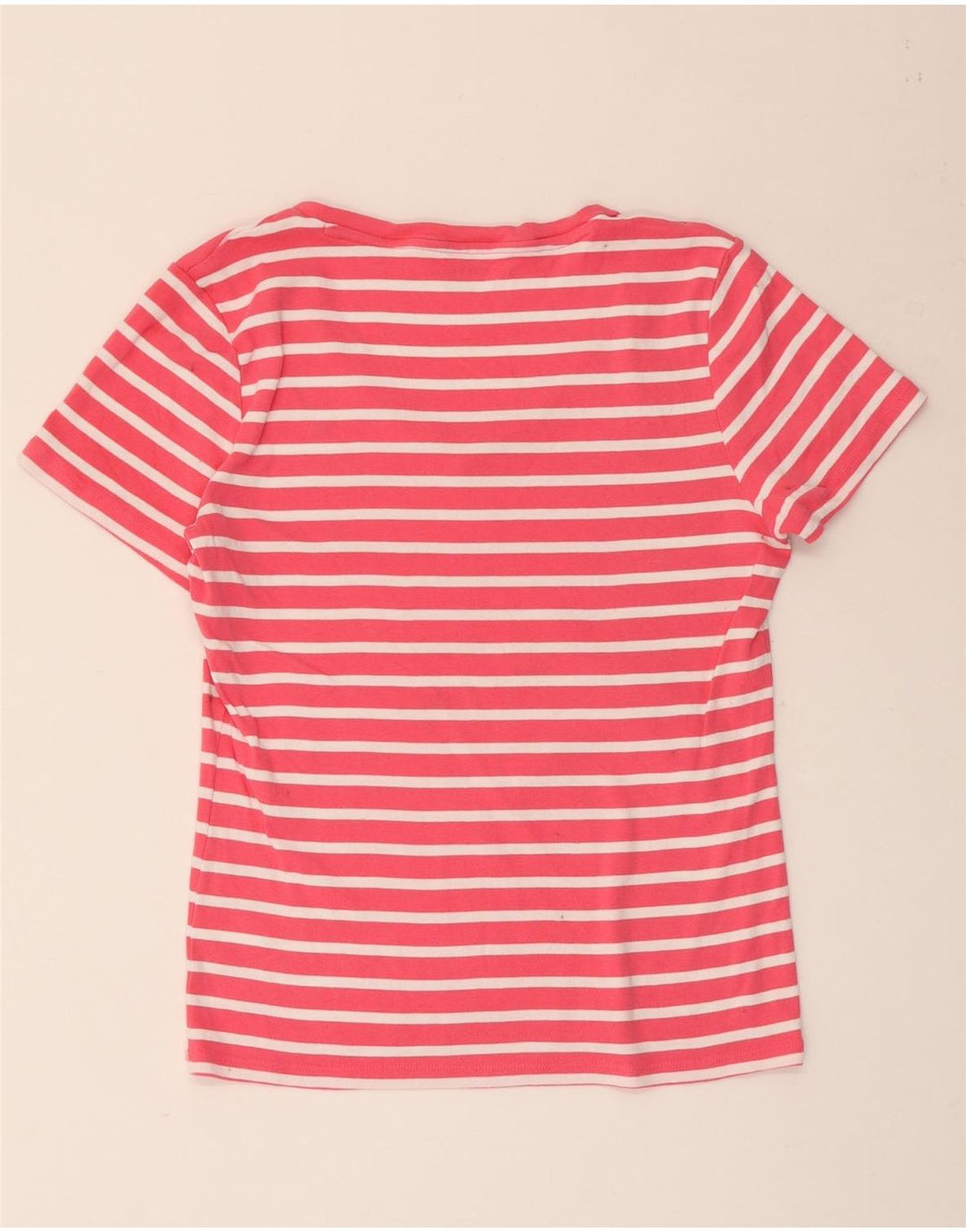 TOMMY HILFIGER Camiseta Mujer Top UK 40 XL Algodón A Rayas Rosa