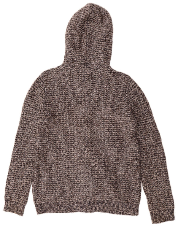 Fat Face Suéter tipo cárdigan extragrande con capucha para mujer UK 40 Gris medio moteado