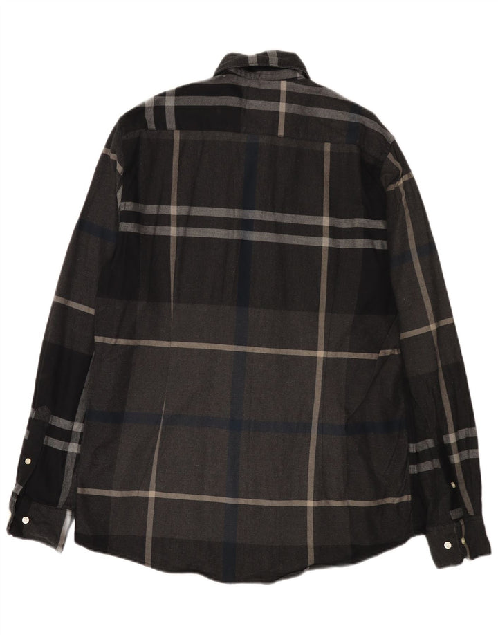 Barbour Camisa De Franela Entallada De Algodón A Cuadros Gris Medio | Hombre