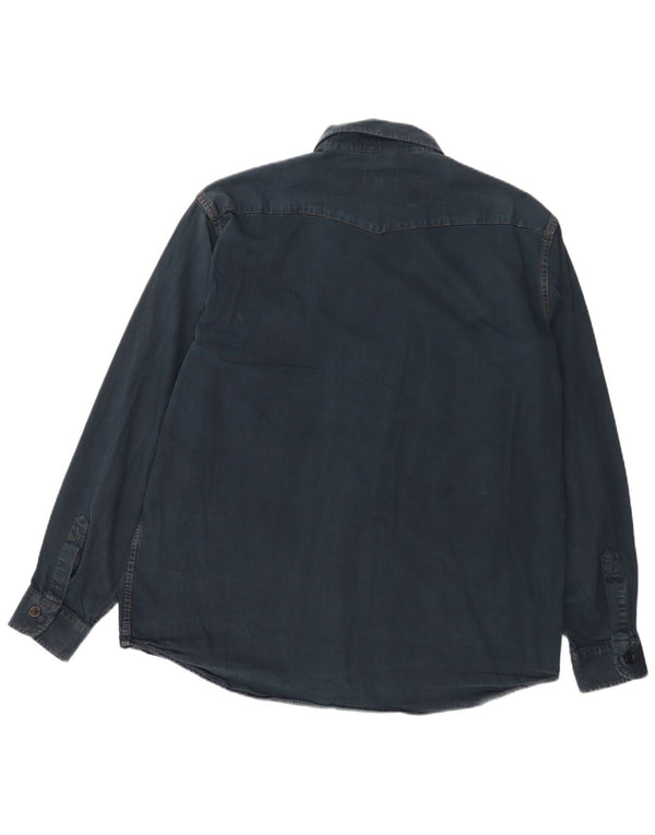 Carrera Camisa vaquera para hombre 2XL Algodón azul marino