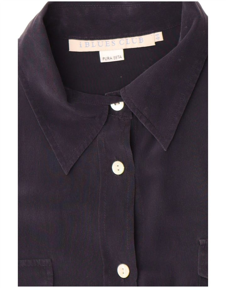 Blusa camisera para mujer i Blues IT 44 Seda azul marino mediana