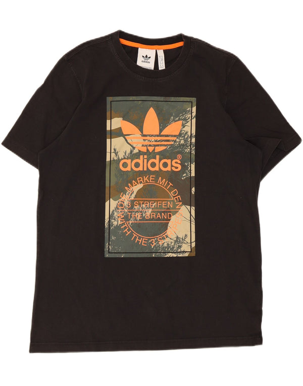 Adidas - Camiseta gráfica para hombre, talla mediana, algodón negro