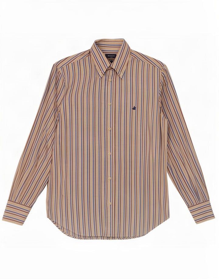 Brooksfield - Camisa ajustada para hombre, talla 39, mediana, multicolor, a rayas