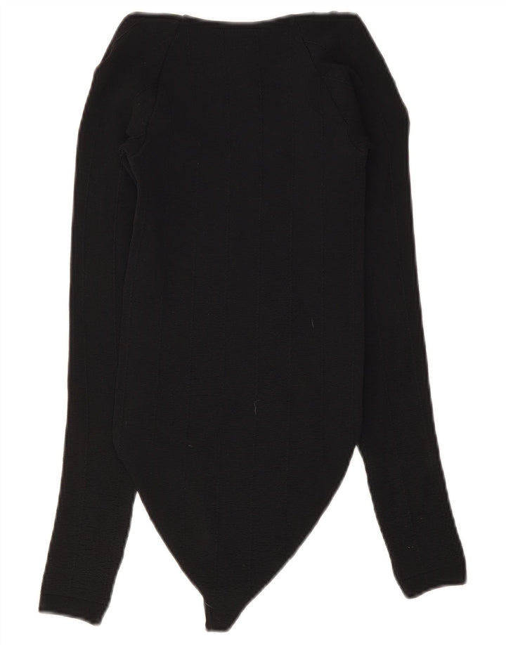 Zara Mujer Body Manga Larga UK 4 XS Negro Poliamida