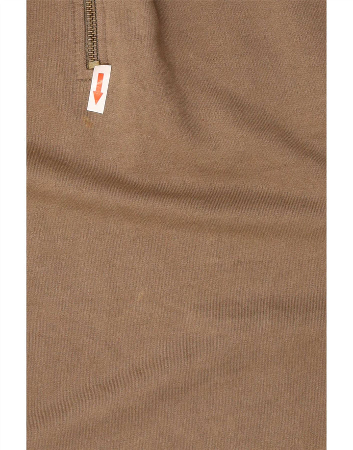 Adidas - Sudadera con cuello y cremallera para hombre, talla grande, color marrón