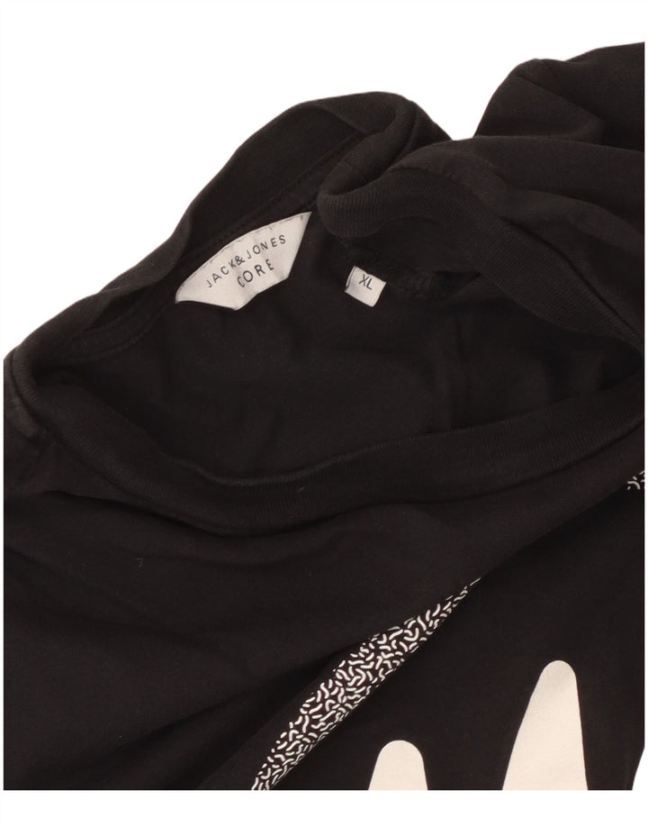 Jack & Jones Hombre Camiseta Gráfica Top XL Negro
