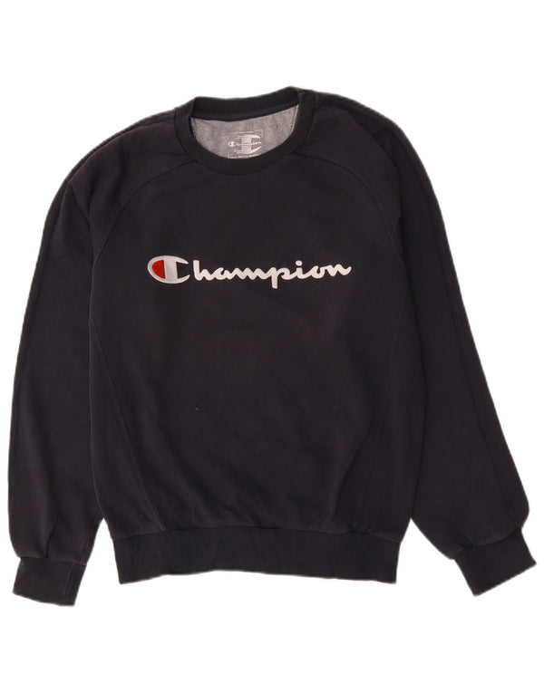 Champion Sudadera con gráfico para niños 13-14 años Azul Marino Algodón