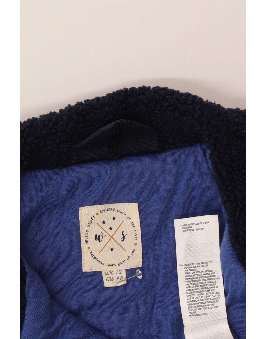 White Stuff Chaqueta polar para mujer UK 40 Mediana Azul marino Poliéster