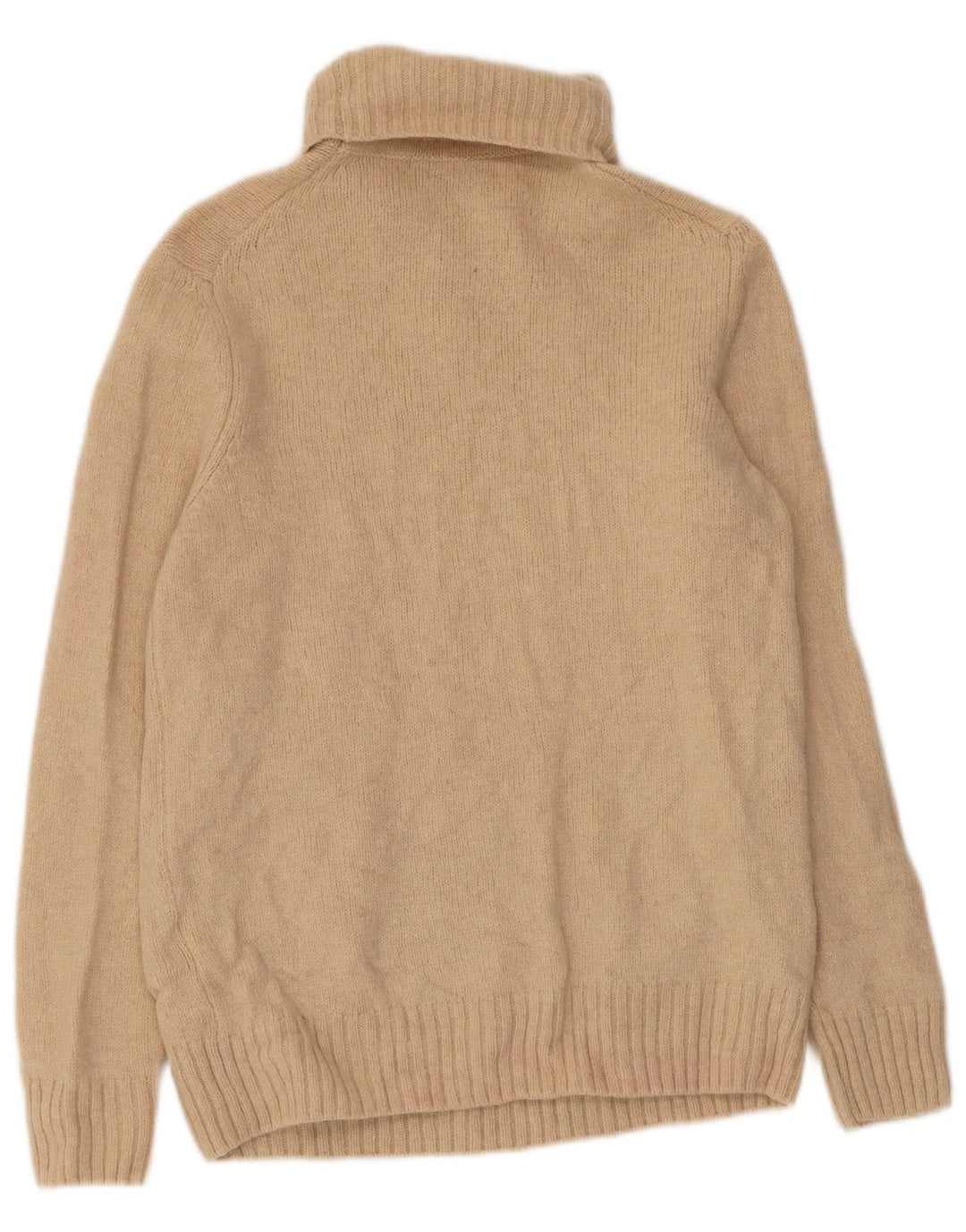 Zara - Jersey con cuello vuelto para mujer, talla 40, lana beige mediana
