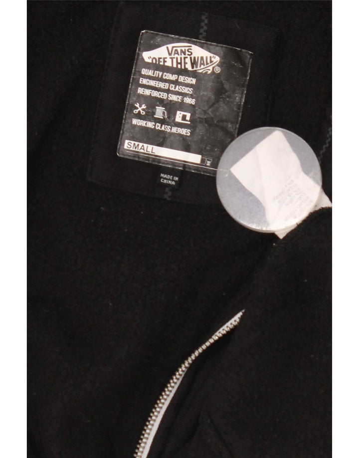 Vans - Sudadera con capucha y cremallera para hombre, talla pequeña, algodón a rayas negras