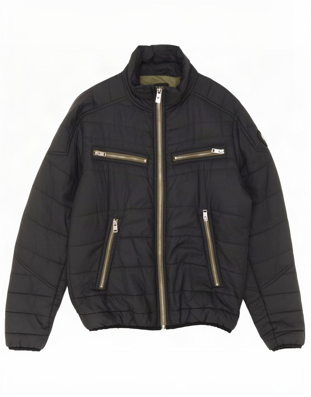 Diesel Chaqueta acolchada para hombre UK 40 Large Nylon gris