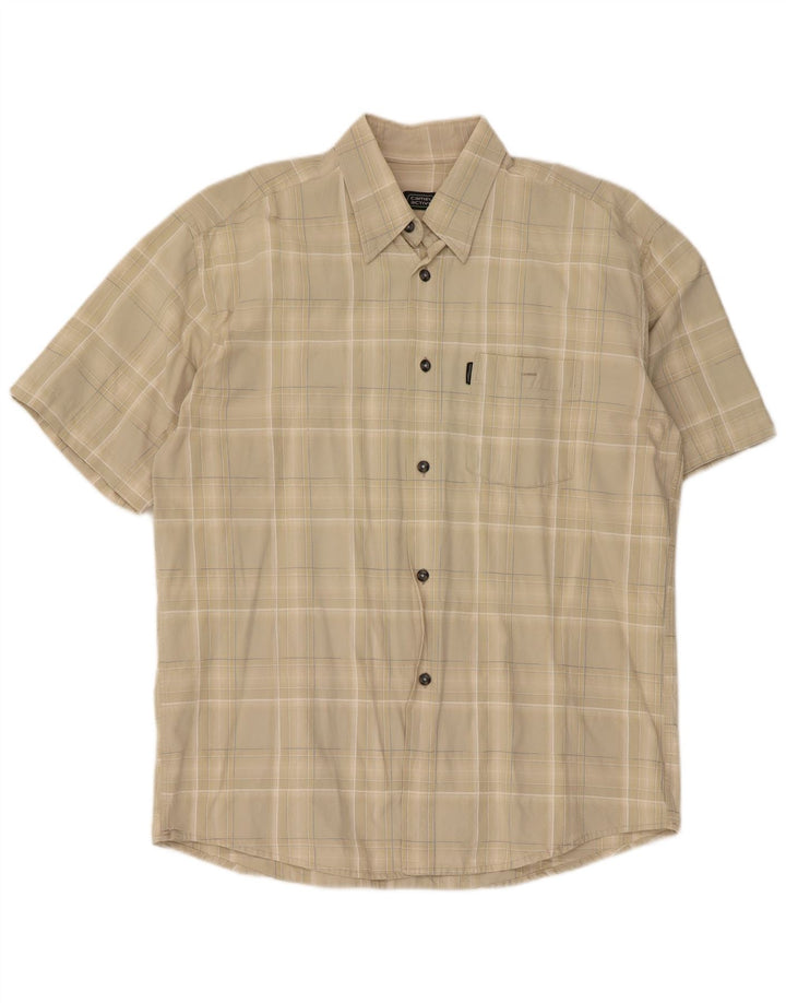 Camisa de manga corta para hombre Camel Active XL Beige Check