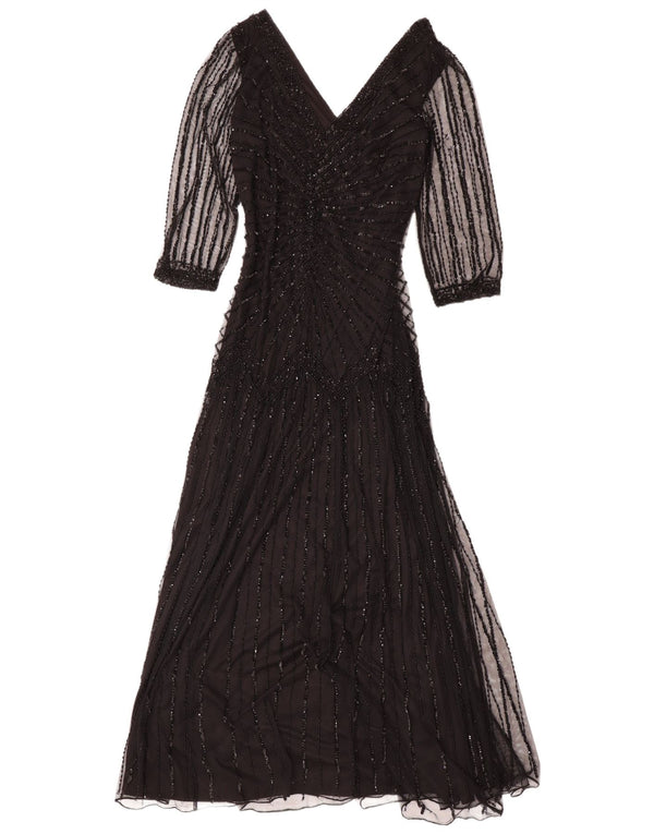 Pisarro Nights Vestido largo de encaje con manga 3/4 para mujer EU 38 Medium Black Rayon