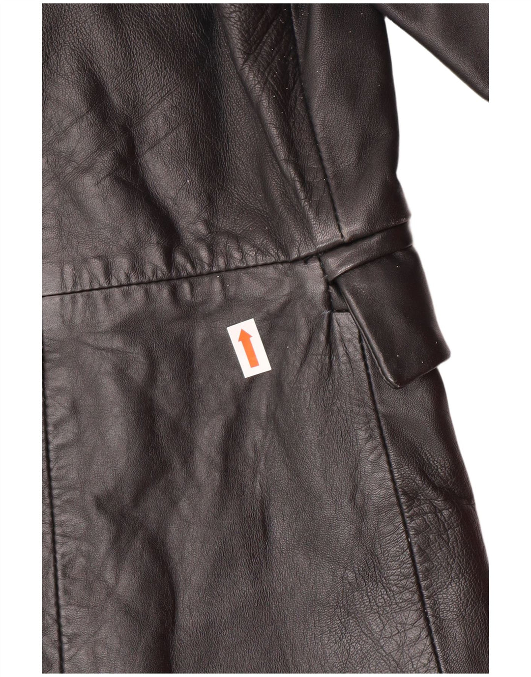 Vintage mujer cuero abrigo Reino Unido 14 cuero negro medio