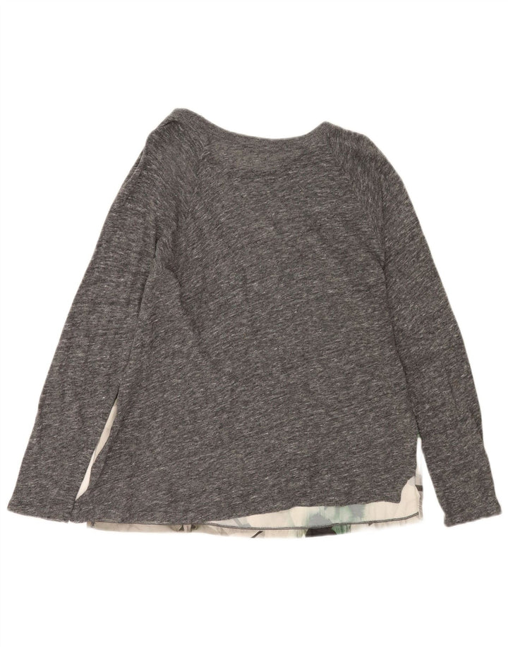 Zara Mujer Blusa Top Reino Unido 46 Grande Gris Floral