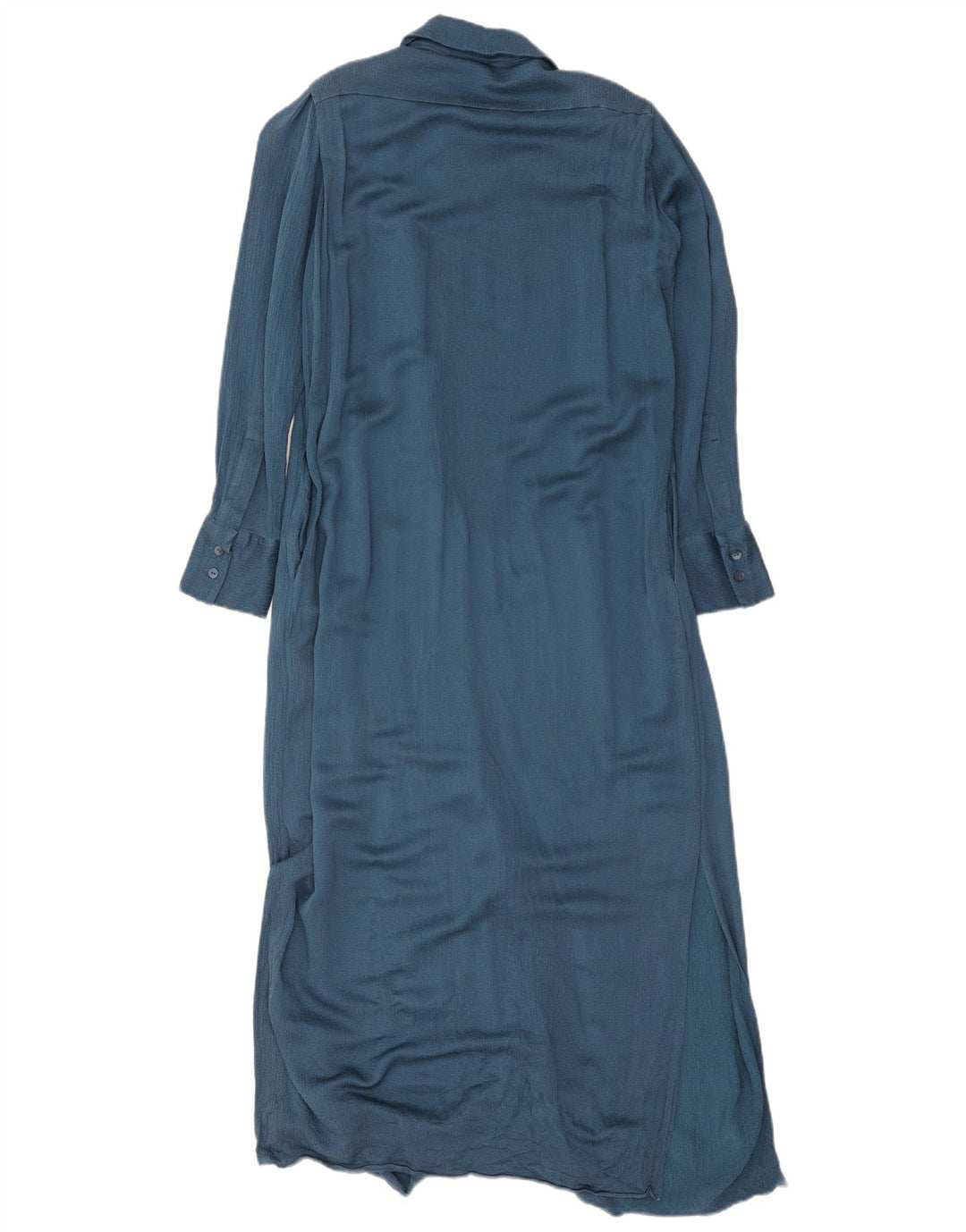 Massimo Dutti Maxi Vestido Camisero Mujer EU 38 Medio Azul Marino Viscosa