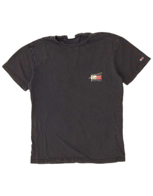 Tommy Hilfiger Camiseta gráfica para hombre Top Small Black Cotton