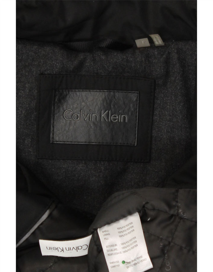 Calvin Klein Chaqueta utilitaria con capucha para hombre UK 40 Grande Poliéster negro