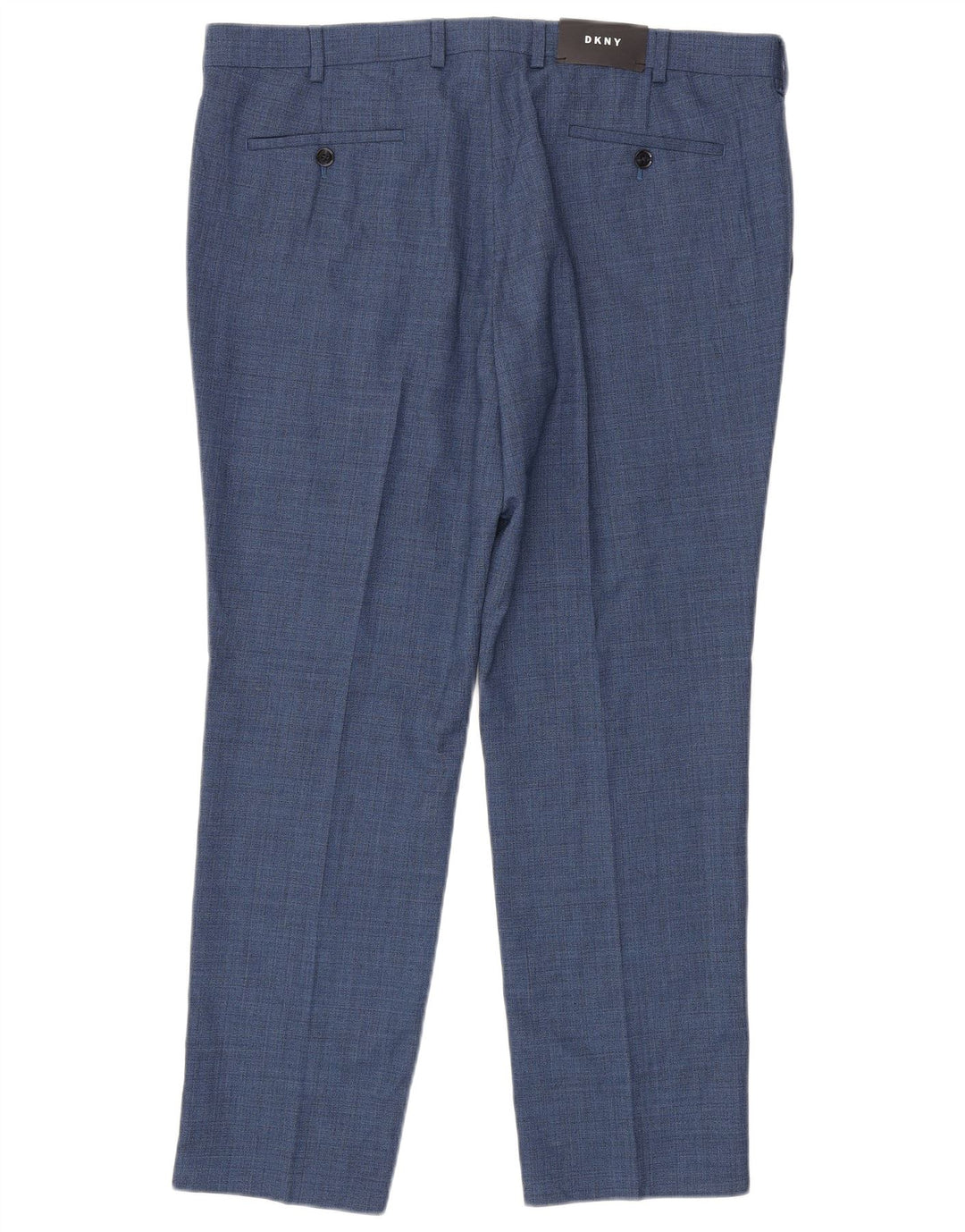 DKNY Pantalón de traje ajustado para hombre W38 L29 Lana azul