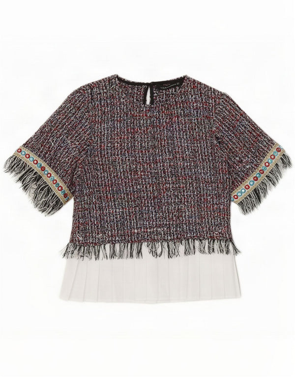 Zara Blusa para mujer UK 6 XS Acrílico moteado multicolor