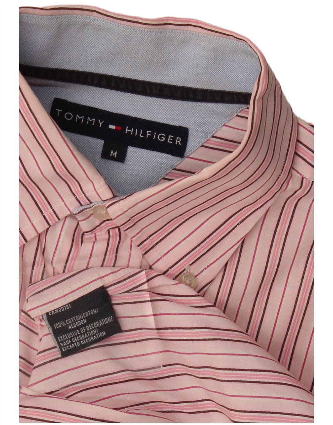 Camisa Tommy Hilfiger Hombre Algodón Rayas Rosa Medio