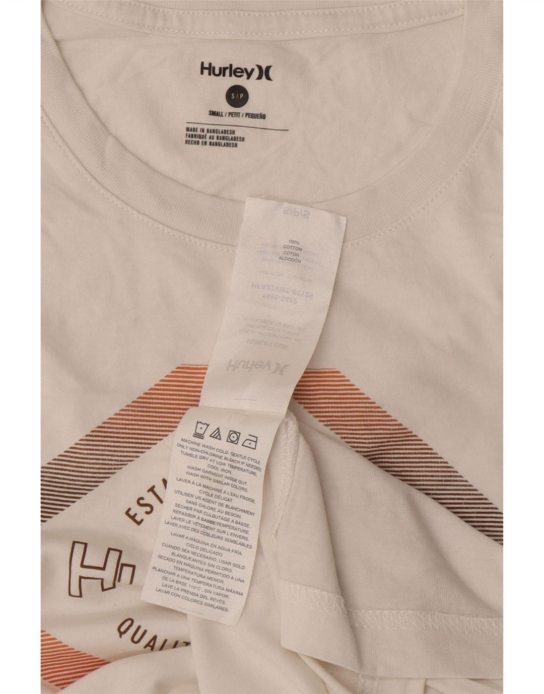 Hurley - Camiseta gráfica para hombre, talla pequeña, algodón blanco