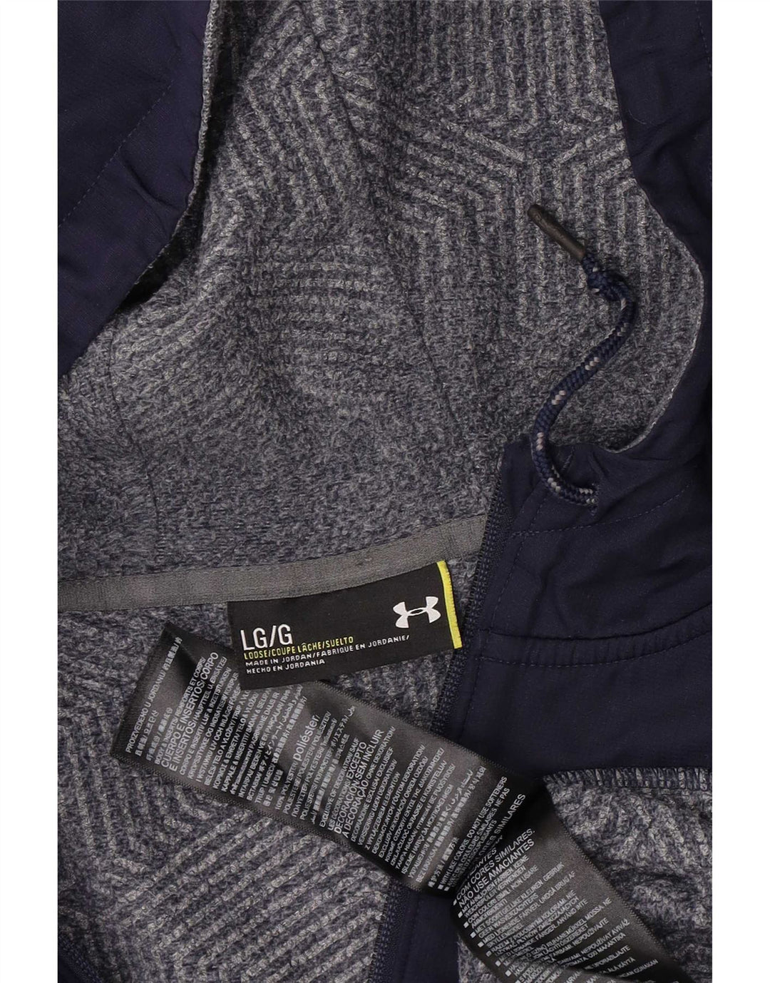 Under Armour Sudadera con capucha y cremallera para hombre Poliéster en bloques de color gris grande