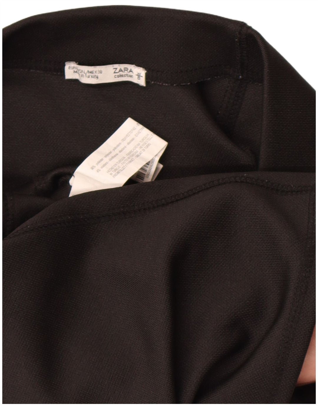 Zara Mujer Falda Lápiz Grande W30 Poliéster Negro