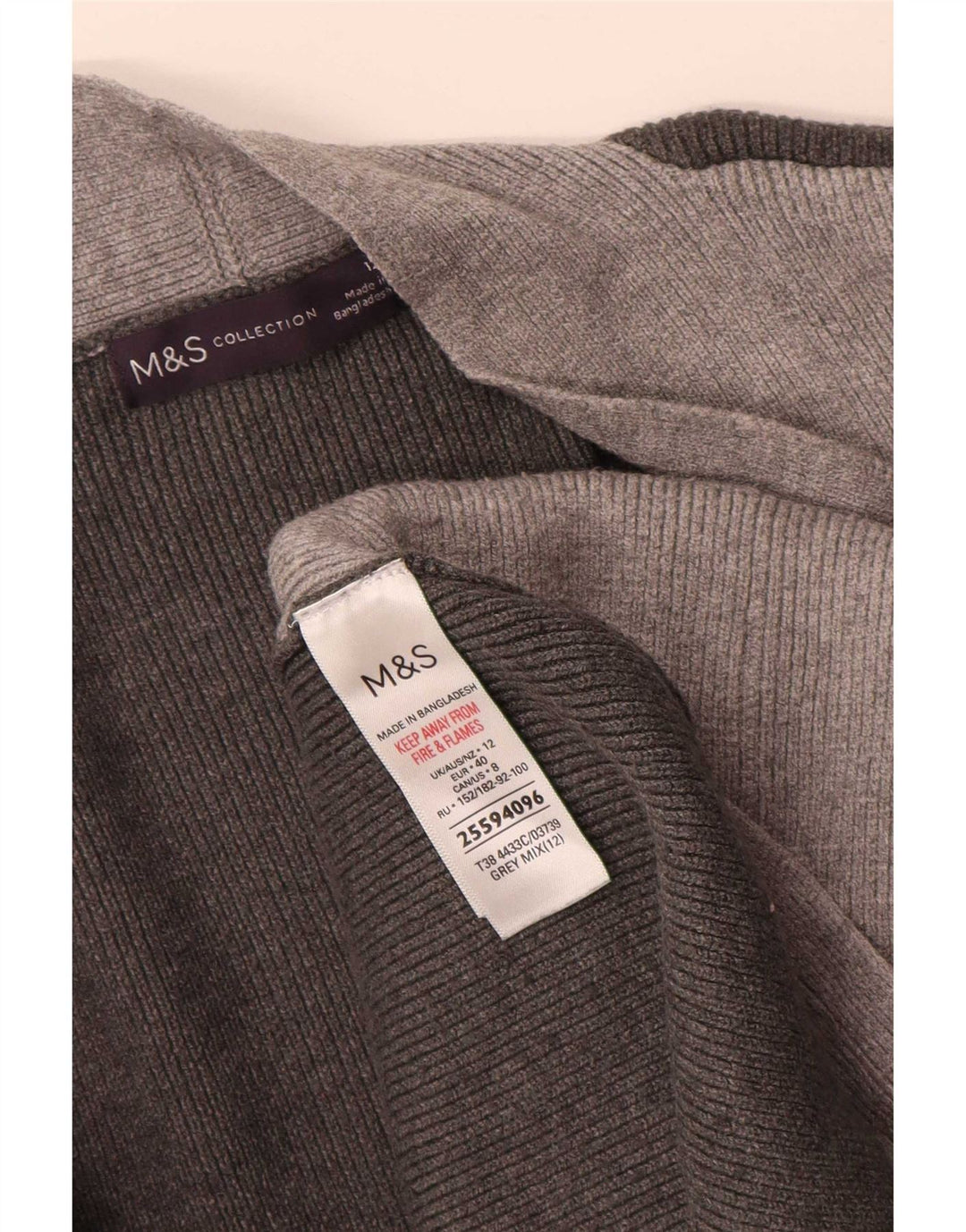 Marks & Spencer - Cárdigan largo para mujer, talla 40, color gris medio