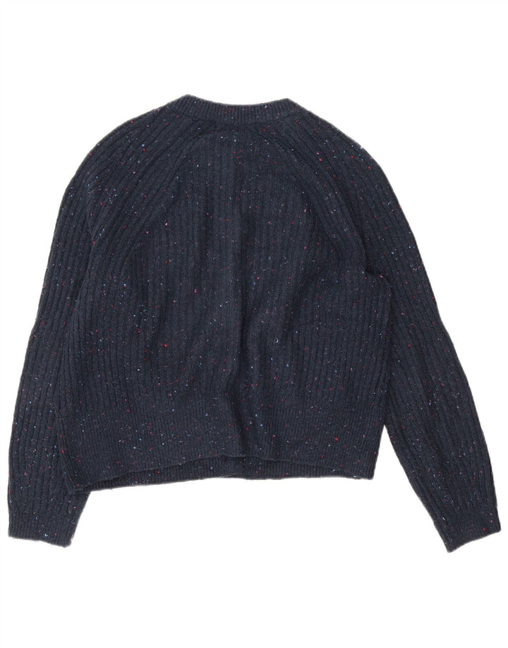 Marks & Spencer Suéter Cárdigan para Mujer UK 44 Medio Azul Marino Moteado