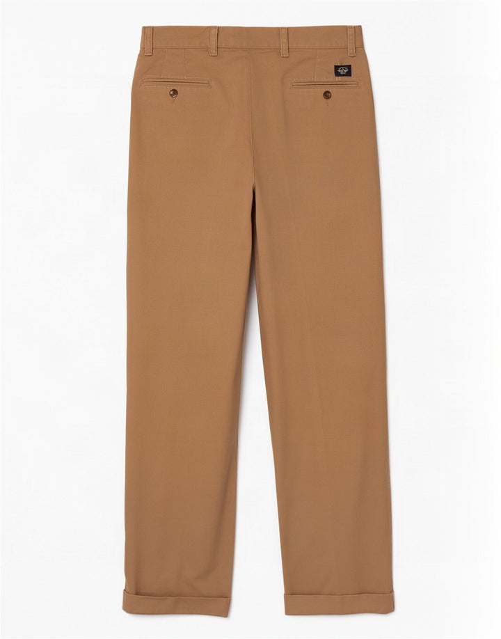 Dockers Pantalón chino con pinzas color caqui para hombre W34 L30 Beige