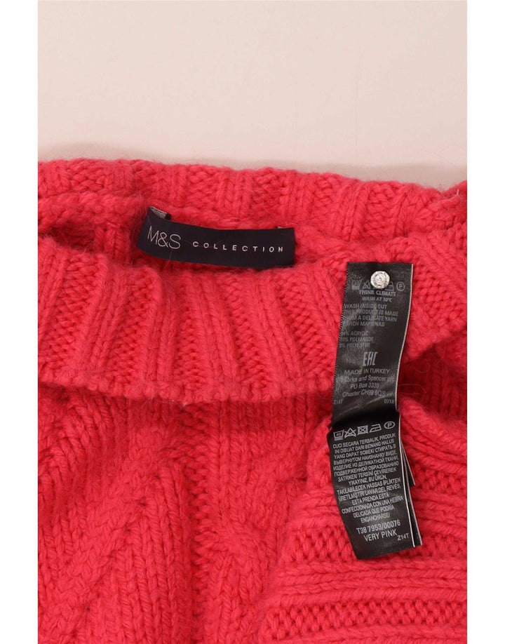 Marks & Spencer Suéter con Cuello Alto para Mujer UK 46 Grande Rosa