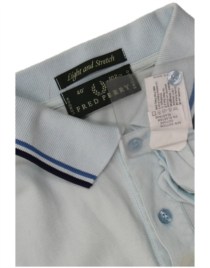 FRED PERRY Polo ligero y elástico para hombre de algodón azul pequeño