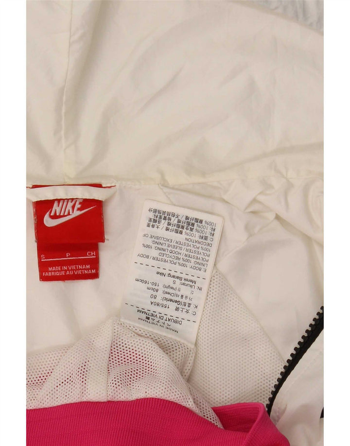 Nike Chaqueta impermeable con capucha para mujer UK 10 Small Pink Colourblock Poliéster