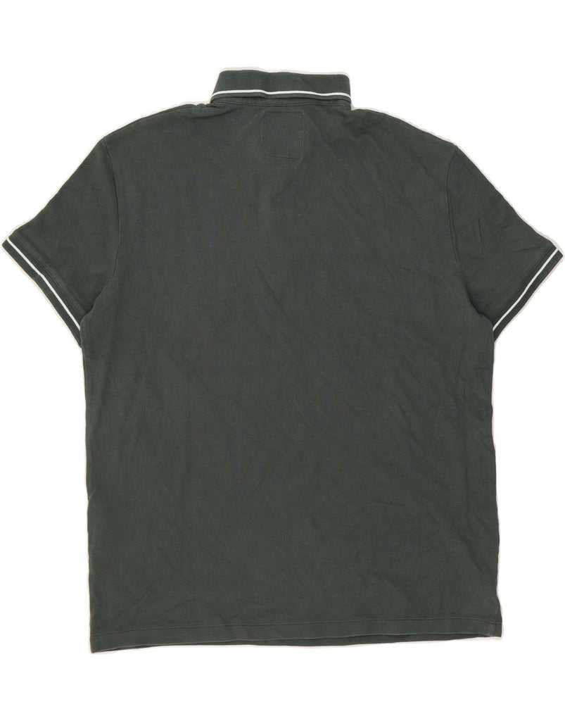 ARMANI Mens Polo Shirt Large Grey Cotton Vintage Armani and Second-Hand Armani from Messina Hembry 