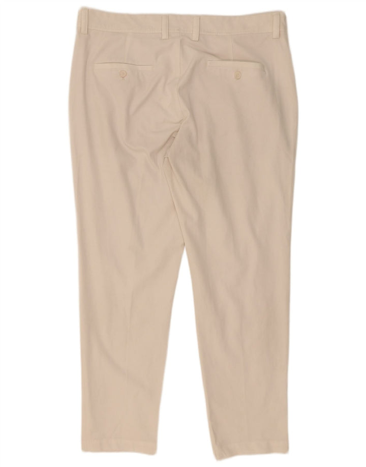 Zara Mens Slim Chino Pantalones EU 44 Large W34 L30 Poliéster Blanco